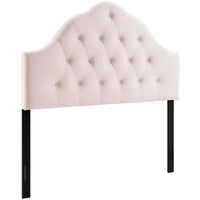 Modway - Sovereign Touffe de diamant Performance Velvet Tête de lit complète, Rose-Tête de lit complète luxueuse