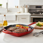 JS Gourmet - Poêle à griller 27 cm – Rouge cerise-Va au four