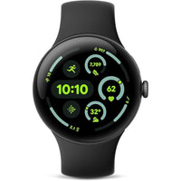 Google - Pixel Watch 3 - 45 mm - Bluetooth/Wi-Fi - Boîtier noir mat - Bracelet noir volcanique-Un affichage plus grand, un écran plus lumineux: Deux fois plus lumineux, 40 % plus grand et plus réactif qu'avant, l'écran actua est conçu pour visualiser facilement vos statistiques et vos informations