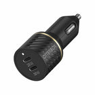 Otterbox - Chargeur de Voiture à Double USB à Charge Rapide Premium - Noir-Fonctionne avec Apple, Samsung, LG, Google et d'autres marques de smartphones et de tablettes