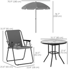 Outsunny - Ensemble de salle à manger de patio avec parasol - ensemble de patio extérieur pliant - gris-Tissu 550 gsm plus résistant à l’usure ou à la déchirure