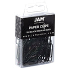 JAM Paper - Trombones standard colourés - 1 pouce - noirs - paquet de 100-Taille : 1 pouce (standard/régulier) | Gardez vos piles de papier organisées avec des trombones colourés