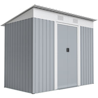 Outsunny - Remise de rangement extérieure 7 pi x 4 pi - gris-Espace de rangement ample  
