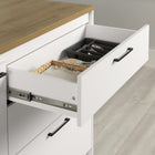 South Shore - Myro - Îlot de cuisine avec porte et tiroirs - Blanc et Érable noix de muscade-Matériau: Panneaux de particules laminés