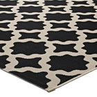 Modway - Cerelia Treillis marocains intérieurs et extérieurs Tapis de comédie 8 pi l x 10 pi L - Noir et beige-Résistant aux taches / Facile à nettoyer