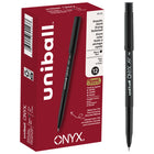 uni-ball – Stylos à bille roulante ONYX – 0,7 mm – noir – paquet de 12  -Stylos à bille roulante