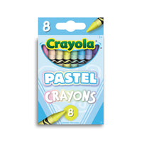 Crayola - Crayons de cire pastel - Paquet de 8-Les crayons de cire Crayola sont conçus avec l'accent sur une couleur vraie, un tracé lisse et la durabilité