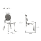 Manhattan Comfort - Lot de 2 chaises de salle à manger Versailles 18,5 po au style industriel chic, dossier rond, noir et cannage naturel-Cadre en frêne massif américain avec des textures de grain naturelles