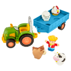 Battat - Tracteur d'agriculture amusant-Ensemble de 7 pièces : Cet ensemble de jouets sur le thème de la ferme comprend un tracteur, une remorque, 4 animaux et un fermier