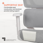 Sharper Image - Chaise de direction ergonomique à mailles pivotante avec massage S-800 – Gris pâle-Plaque de siège SynchroTech qui s’incline et se verrouille à différents angles