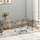 PawHut - Parc à 16 panneaux pour cochons d’Inde et lapins avec porte-Boîte modulaire pour animaux 