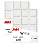 JAM Paper Étiquettes adresses carrées, 2 x 2 po, blanc, 240/paquet-Expédition d’étiquettes d’adresse