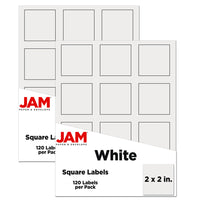 JAM Paper Étiquettes adresses carrées, 2 x 2 po, blanc, 240/paquet-Expédition d’étiquettes d’adresse