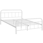 Modway - Maisie Acier inoxydable Cadre de lit queen-lit, Blanc-Lit rustique en métal de cottage