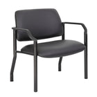 Nicer Interior chaise d'invité bariatrique antimicrobienne - Noir-Cadre et pieds en acier noir avec revêtement en poudre pour un style discret