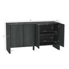 Manhattan Comfort - Buffet moderne Linda 60" à 4 portes - gris charbon-Comprend 2 ouvertures pour la gestion des câbles et des médias