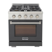 Kucht - 30 po Série KFX-X Cuisinière Pro Style au gaz propane - Acier inoxydable/Gris ciment-Nouveaux brûleurs true simmer pour une cuisson délicate à basse température