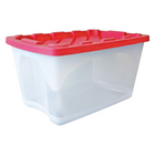 Star Plastics - Boîte de classement - 68 L - Rouge/Transparent-Capacité : 68 litres (32 L)