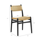 Modway - Wynn Corde et bois Fauteuil d’appoint de salle à manger - Noir Naturel-Arrivée entièrement assemblée