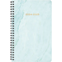 Staples - Agenda scolaire hebdomadaire/mensuel marbre 2024-2025 - 5 1/2 po x 8 1/2 po - sarcelle - bilingue-14 mois : juillet 2024 - août 2025