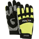Zenith Safety - Gants De Mécanicien Zm500 Haute Visibilité Résistants Aux Coupures, Paume Pehp, Taille Moyen, paquet de 2-Matériau de la paume PEHP