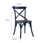Modway - Gear Fauteuil d’appoint de salle à manger - Bleu Minuit-Construction en bois d’orme
