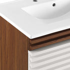 Modway - Render Fixation murale de 30" Vanette de salle de bain - Blanc Noyer Blanc-Matchs non inclus