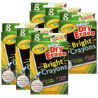 Crayola - Crayons lavables effaçables à sec - Couleurs vives - 8/boîte - paquet de 6-Fonctionne sur des tableaux effaçables à sec sombres ou clairs