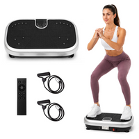 MotionGrey - Plateforme vibrante  avec bandes de résistance et télécommande - capacité de 265 lb - Noir-Plateforme vibrante conçue pour l’entraînement à domicile et les routines d’exercice à faible impact