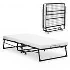 MotionGrey - Lit d’appoint portable pliable  avec matelas et roulettes verrouillables - une place - Noir-Lit d’appoint une place pliable facilitant le rangement entre les utilisations