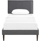 Modway - Amaris Tissu Lit plateforme jumelle avec pieds carrés effilés, Gris-Montures en quatre emplacements