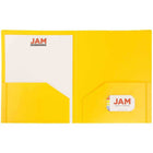 JAM Paper - Chemises scolaires à deux pochettes en plastique robuste - jaune - Paquet de 6-Quantité : 6 dossiers par paquet | Un pour chaque sujet et projet