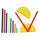 Learning Advantage - Jeu de connexion GeoStix de Learning Advantage-Comprend : L'ensemble de 82 pièces comprend 2 rapporteurs et GeoStix en 8 longueurs différentes (1" à 6")