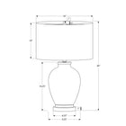 Monarch Specialties - Luminaire - 26 po H Lampe De Table - Abat-Jour Ivoire / Crème - Crème Céramique - Transitionnel-Munie d'un cordon transparent de 6 pieds, cette lampe décorative de style transitionnel ajoute une touche de chaleur et d'élégance lorsqu'elle est placée sur une table d'appoint ou latérale ou sur une table de nuit comme option d'éclairage supplémentaire