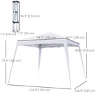 Outsunny - Tente auvent d'extérieur pliante 8 pi l x 8 pi L avec sac - Blanc-Structure métallique robuste assurant solidité et stabilité