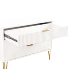 Manhattan Comfort DUMBO 35.19" Modern Dresser - White-Stylish Splayed Gold Metal Legs Adding Seamless Fashion Design and Durability.