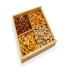 Staples - Plateau de noix Signature - 380g-Plateau en bois de bambou de qualité supérieure avec couvercle coulissant (20 x 20 x 3.5 cm)