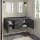 Modway - Render 48" Meuble de toilette de salle de bain compatible double lavabo (non inclus) - Charbon de bois-Tiroirs à extension complète
