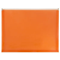 JAM Paper Enveloppes en plastique/poly à fermeture à glissière, 9 1/2 x 12 1/2 po, orange, paq./12-Matériau : plastique