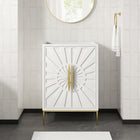 Modway - Awaken 24" Armoire à coiffeuse de salle de bain - Blanc-Construction en bois massif et MDF