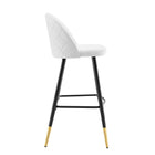 Modway - Cordial Performance Velvet Tabourets de bar - Blanc - Ensemble de 2-Assemblée requise