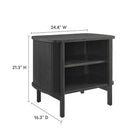 Modway - Cadence Ouvre Table de chevet, Noir-Construction en bois d’hévéa, panneaux de particules, MDF
