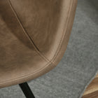 Ensemble de 4 chaises pour table à manger Charlton Vintage A (3339-AM8623-LB)-Housse en polyuréthane sur le siège et le dossier, tube en métal à motif bois