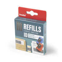 Trodat - Recharges d’encre ID Protector-Un lot de recharge comprend 3 bouteilles d’encre. Chaque bouteille contient 2,0 ml d’encre (0,07 oz), ce qui équivaut à une recharge complète. N’utilisez qu’une seule bouteille par recharge!