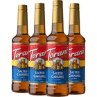 Torani - Sirop caramel salé -750 mL - paquet de 4-Plus que simple café : Idéal pour les lattes, les frappes, les thés, les cafés, les milkshakes, les desserts et autres boissons mélangées congelées