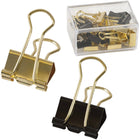 Merangue - Pinces à reliure - Or/Noir - Paquet de 25 -Construction métallique durable pour une utilisation prolongée