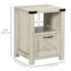 HOMCOM - Table d’appoint avec rangement - chêne-Assemblage simple requis 