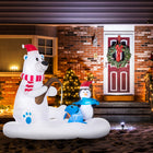Outsunny - Ours polaire et pingouin de pêche gonflables de 6' pour Noël avec LED - Blanc-Se dégonfle pour un rangement facile (lorsque vous n'éblouissez pas vos voisins) 