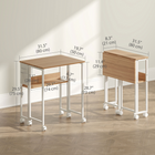 HOMCOM - bureau pliant roulant 31,5 po avec roulettes et sac de rangement - naturel-Le petit bureau d’ordinateur est équipé d’un sac de rangement pour les petits objets afin de garder la table d’étude ordonnée