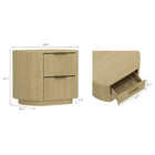 Manhattan Comfort - Olivia 26,5" Table de nuit moderne - Chêne naturel et or - Lot de 2-Poignées de tiroir horizontales glamour en métal avec finition au choix noire ou dorée